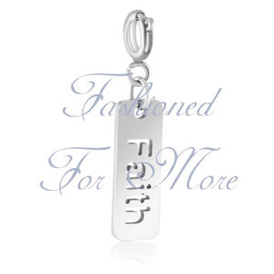 Removable Stainless Steel Faith Charm.